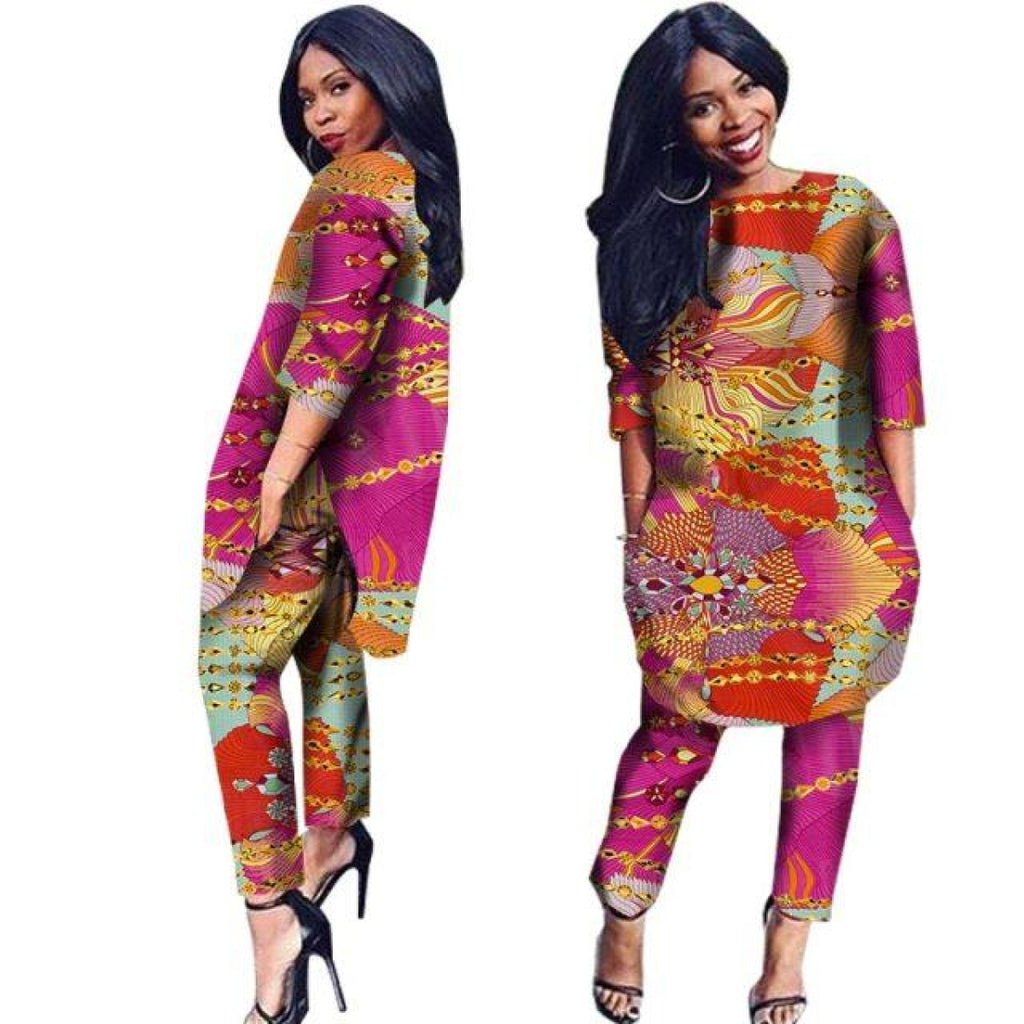 Amazon.com: Short Crop Top and Long Pants for Sexy Traditional African Lady  New African Clothes Print Wax Female Pants Suit : Clothing, Shoes & Jewelry